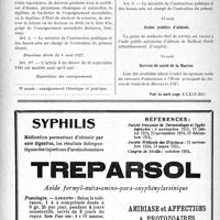 2555 - Page 2278-X - A travers l’officiel. Enseignement de la médecine / Asiles publics d’aliénés / Service de santé de la Marine