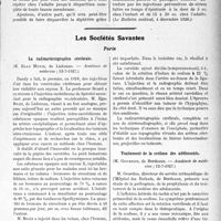 2568 - Page 2291 - Parties scientifique. L’Actualité Scientifique. La Presse. Paralysies diphtériques [(Le Bulletin médical, 4 décembre 1926)] / Les Sociétés Savantes. Paris. La radioartériographie cérébrale, (Académie de médecine ; 12-7-1927) / Traitement de la scoliose des adolescents, (Académie de médecine ; 12-7-1927)
