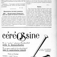 2594 - Page XLV-2317 - Correspondance. Application du Tarif Durafour-Fallières. Soins d’urgence plus surveillance prolongée / Honoraires de Droit commun. Recouvrement d’honoraires contre des époux en instance de divorce