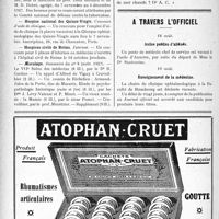 2601 - Page 2324-VIII - Dernières nouvelles. Pour les familles nombreuses / Faculté de Paris / Hospice national des Quinze-Vingts / Hospices civils de Reims. Internat / Aesculape / Documentation interconfraternelle. Bains de mer chauds / A travers l’officiel. Asiles publics d’aliénés / Enseignement de la médecine