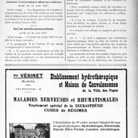 2602 - Page IX-2325 - A travers l’officiel. Asiles publics d’aliénés / Soins aux pensionnés de guerre / Tarif des produits pharmaceutiques