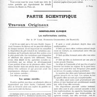 2609 - Page 2332 - Propos du jour. Intéressantes initiatives. Le Petit Musée de la Rue à Rouen et le Musée de plein air à Croix-de-Vie en Vendée [J. Noir] / Partie scientifique. Travaux Originaux. Morphologie clinique. Les malformations costales, par le Dr. Louis Dubreuil-Chambardel. Les unions costales