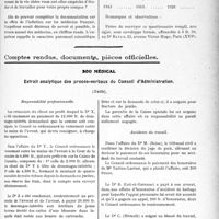 2698 - Page 2421 - Partie professionnelle. Travaux Originaux. Enquête américaine sur l’état économique de la France / Comptes rendus, documents, pièces officielles. Sou médical. Extrait analytique des procès-verbaux du Conseil d’Administration, (Suite)