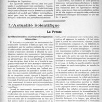 2737 - Page 2460 - Partie scientifique. Travaux Originaux. Clinique ophtalmologique de l’hôtel-dieu, M. le professeur F. Terrien. La diathermo-coagulation et ses avantages, par le Dr. G. Castex. Avantages et inconvénients de la diathermo-coagulation / L'Actualité Scientifique. La Presse. La rééducation motrice : ses principes et son application thérapeutique