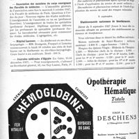 2773 - Page 2496-VI - Dernières nouvelles. Clinique des maladies cutanées et syphilitiques / Association des membres du corps enseignant des Facultés de médecine / Hôpital Laennec / Journées médicales d’Egypte / A travers l'officiel. Service de santé militaire / Etablissements nationaux de bienfaisance