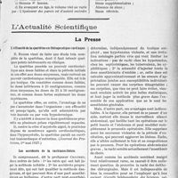 2790 - Page 2513 - Partie scientifique. Travaux Originaux. Clinique médicale des enfants, (Hôpital des Enfants-Malades), M. le professeur Nobécourt. Quelques considérations sur le développement des sinus frontaux, par M. Henri Fischer. Types anormaux / L’Actualité Scientifique. La Presse. L’efficacité de la spartéine en thérapeutique cardiaque [(Journal des Praticiens, 1er mai 1927)] / Les accidents de la rachianesthésie [(Gazette hebdomadaire des Sciences médicales de Bordeaux, juin 1927)] / Guérison rapide du coryza aigu [(Paris médical, 11 juin 1927)]