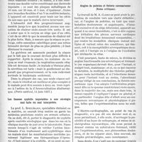 2791 - Page 2514 - Partie scientifique. L’Actualité Scientifique. La Presse. Guérison rapide du coryza aigu [(Paris médical, 11 juin 1927)] / Les fausses syphilis imputables à une sérologie mal faite ou mal interprétée [(Revue médicale de l’Est, 1er avril 1927)] / Angine de poitrine et théorie coronarienne (Notes critiques) [(La Presse médicale, 11 mai 1927)]