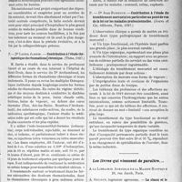 2798 - Page 2519 - Partie scientifique. L’Actualité Scientifique. Les Thèses. De la nécessité d’adapter l’armement antituberculeux à la conception actuelle de l’évolution de la tuberculose (travail du sanatorium de Durtol), par Dr. H. Thibault (L’Expansion Scientifique française, Paris, 1927) / Contribution à l’étude thérapeutique du rhumatisme chronique, par Dr. Lucien Jarrin (Thèse, 1927) / Contribution à l’étude du tremblement mercuriel en particulier au point de vue de la loi sur les maladies professionnelles, par Dr. Jean Burnouf (Jouve et Cie, éditeurs, Paris, 1927) / Les livres qui viennent de paraître...
