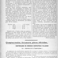 2813 - Page 2532 - Partie professionnelle. Travaux Originaux. Variétés. La silice dans les plantes, chez les animaux et chez l’homme [Albert Garrigues] / Comptes rendus, documents, pièces officielles.... Centenaire du médecin inspecteur Villemin. La « Journée de la Tuberculose »