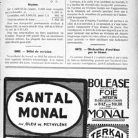 2828 - Page LIII-2545 - Correspondance. Accidents du travail. Rente d’un accidenté du travail / Délai de révision / Déclaration d’accident par le blessé: