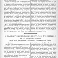 2847 - Page 2564 - Partie scientifique. Travaux Originaux. Clinique chirurgicale. Kyste de l’ovaire, d’après une leçon du professeur Delbet / Le traitement vaccinothérapique des affections gynécologiques, par le Dr. René Beckers