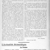 2852 - Page 2569 - Partie scientifique. Travaux Originaux. Clinique chirurgicale. A l’assaut d'un dogme [Dr. P. Ferrier] / L'Actualité Scientifique. La Presse. Antithermie et fièvre typhoïde [(Gazette hebdom. Des Sciences médicales de Bordeaux, 13 février 1927)]