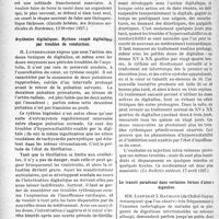 2853 - Page 2570 - Partie scientifique. L'Actualité Scientifique. La Presse. Antithermie et fièvre typhoïde [(Gazette hebdom. Des Sciences médicales de Bordeaux, 13 février 1927)] / Arythmies digitaliques. Rythme couplé digitalique par troubles de conduction [(Le Bulletin médical, 17 avril 1927)] / Le transit paradoxal dans certaines formes d’atonie digestive [(Le Progrès médical, 23 avril 1927)]