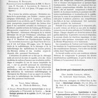 2861 - Page 2578 - Partie scientifique. L'Actualité Scientifique. Les Livres. Etudes de gynécologie clinique et opératoire, publiées sous la direction de J. -A. Doléris, Paul Petit-Dutaillis, H. Roulland, Vigot, frères, éditeurs, Paris / La pathologie générale de la syphilis, par J. Golay, Vigot, frères, éditeurs, Paris / Les livres qui viennent de paraître…
