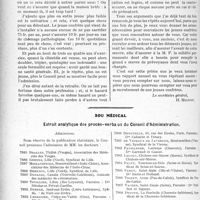 2877 - Page 2594 - Partie professionnelle. Comptes rendus, documents, pièces officielles.... Mutualité familiale du corps médical français. Rapport du Secrétaire Général / Sou médical. Extrait analytique des procès-verbaux du Conseil d'Administration
