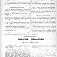 2879 - Page 2596 - Partie professionnelle. Comptes rendus, documents, pièces officielles.... Sou médical. Extrait analytique des procès-verbaux du Conseil d'Administration / Reportage professionnel. Nouvelles et Informations. Nécrologie [Dr. Miramond, Dr. Trucenat] / Les chiffres des décès, en France et à l’étranger / Importation de viandes frigorifiées