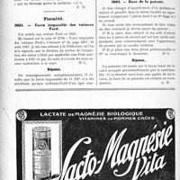 2883 - Page 2600-L - Correspondance. Application du Tarif Durafour-Fallières. Majoration du dimanche / Fiscalité. Force imposable des voitures Ford / Base de la patente
