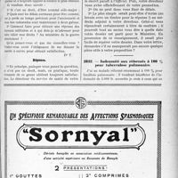 2888 - Page LV-2605 - Correspondance. Questions médico-militaires. Promotion comme aide-major / Indemnité aux réformés à 100 % pour tuberculose pulmonaire