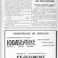 2897 - Page 2614-X - A travers l'officiel. Hygiène publique / Droit médico-professionnel. Utilisation d’appareils dangereux par le docteur en médecine