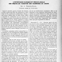 2902 - Page 2619 - Partie scientifique. Travaux Originaux. L’importance clinique et médico-légale des séquelles tardives des blessures du crâne, par A. Fribourg-Blanc