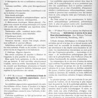2918 - Page 2635 - Partie scientifique. L’Actualité Scientifique. Les Thèses. Le rôle du médecin et la thérapeutique médicale dans une crise d’anuriecalculeuse, par Dr. G. Idoux (Imprimerie A. Letresor, 1927) / Contribution à l’étude de la pathogénie des syphilides pigmentaires, par Dr. P. Blanchard (Jouve et Cie, éditeurs, Paris, 1927) / Sclérodermie et pierres de la peau. Essai physiopathologique, par Dr. Albert Vallette (Les Editions Universitaires de Strasbourg, Strasbourg, 1927)