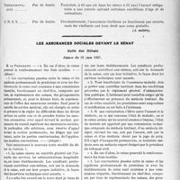 2940 - Page 2657 - Partie professionnelle. Comptes rendus, documents, pièces officielles.... Association professionnelle internationale des médecins (A. P. I. M). Enquête sur l'assurance-maladie. principalement au point de vue médical et ses diverses modalités en chaque pays / Les assurances sociales devant le sénat, Suite des Débats