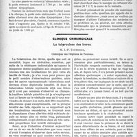 2975 - Page 2692 - Partie scientifique. Travaux Originaux. La maladie coeliaque, par P. Rohmer. Pathogénie / Clinique chirurgicale. La tuberculose des lèvres, M. J. -P. Tourneux