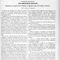 3000 - Page 2715 - Partie professionnelle, Hygiène, Assistance, Mutualité, Intérêts corporatifs, Variétés. Travaux Originaux. De l’assistance aux personnes de condition moyenne et assistance partielle / Les assurances sociales. Réponse au rapport du Dr. Renon au Syndicat des chirurgiens français, Dr. A. Rigal