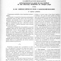 3005 - Page 2720 - Partie professionnelle, Hygiène, Assistance, Mutualité, Intérêts corporatifs, Variétés. Comptes rendus, documents, pièces officielles.... Association professionnelle internationale des médecins, A. P. I. M. Enquête sur l'assurance-maladie principalement au point de vue médical et ses diverses modalités en chaque pays. Du service médical dans l’assurance-maladie
