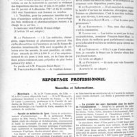 3013 - Page 2728 - Partie professionnelle, Hygiène, Assistance, Mutualité, Intérêts corporatifs, Variétés. Comptes rendus, documents, pièces officielles.... Association professionnelle internationale des médecins, A. P. I. M. Les assurances sociales devant le sénat, Suite et fin des Débats. Du service médical dans l’assurance-maladie / Reportage professionnel. Nouvelles et Informations. Nécrologie [Docteurs Verhaeghe, Clarou, Hergott, Louis Laurente, A. Prenant] / Faculté de médecine de Lyon / La gratuité des eaux thermales pour les maîtres de l’enseignement