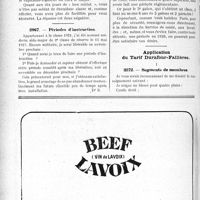 3015 - Page 2730-LVI - Correspondance. Questions médico-militaires. Droit aux permissions / Périodes d'instruction / Application du Tarif Durafour-Fallières. Segments de membres