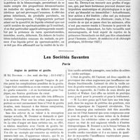 3046 - Page 2761 - Partie scientifique. L’Actualité Scientifique. La Presse. La stérilité chez l’homme [(Journ. de médecine et de chirurgie pratiques, 10 février 1927)] / Les Sociétés Savantes. Paris. Angine de poitrine et goutte, (Soc. méd. des hôp. ; 13-5-1927)