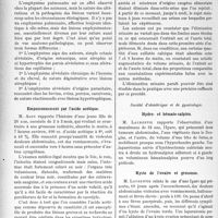 3049 - Page 2764 - Partie scientifique. L’Actualité Scientifique. Les Sociétés Savantes. Toulouse. Société de médecine, chirurgie et pharmacie. L’emphysème pulmonaire au point de vue de la pathologie comparée / Empoisonnement par l’acide acétique / Etude des modifications apportées à l’élimination urinaire par l’absorption d’une eau minérale / Société d'obstétrique et de gynécologie. HyDr. o et hémato-salpinx / Kyste de l’ovaire et grossesse / Hématocèle rétro-utérine