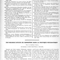 3053 - Page 2768 - Partie scientifique. L’Actualité Scientifique. Index bibliographique de quelques travaux médicaux récents / Des heureux effets du somnifène dans la pratique psychiatrique, par le docteur Bapt