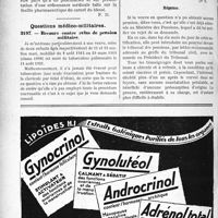 3077 - Page 2792-LVI - Correspondance. Application du tarif Maginot-Marin. Paiement de fournitures pharmaceutiques / Questions médico-militaires. Recours contre refus de pension militaire