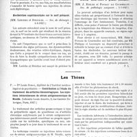 3103 - Page 2818 - Partie scientifique. L'actualité Scientifique. Les Sociétés Savantes. Paris. En traitant quelques points d’une dermatose on peut guérir parfois toute la dermatose (auto-dermothérapie), (Soc. de dermatologie et syph. ; 12-5-1727) / Recherches expérimentales sur le nerf présacré, (Soc. de chirurgie ; 1-6-1927) / Brûleur ultra-violet à grande puissance, (Soc. de pathologie comparée ; 5-7-1927) / Les Thèses. Contribution à l’étude du traitement des arthrites blennorragiques. Les injections intraveineuses de sérum antigonococcique de Nicolle, par Dr. Louis Simon, Librairie Louis Arnette, Paris, 1927