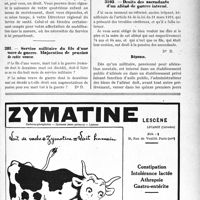 3122 - Page XXXIX-2837 - Correspondance. Questions médico-militaires. Passage d’un père de 4 enfants dans la 2e réserve / Service militaire du fils d’une veuve de guerre. Majoration de pension de cette veuve / Droits des ascendants d’un aliéné de guerre interné