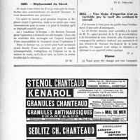 3125 - Page 2840-XLII - Correspondance. Fiscalité. Cote personnelle mobilière / Application du Tarif Durafour-Fallières. Déplacement du blessé / Une visite d’expertise n’est pas tarifable par le tarif des accidents du travail