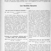 3155 - Page 2868 - Partie scientifique. L'Actualité Scientifique. La Presse. La polyarthrite alvéolo-dentaire, maladie diathésique et son traitement général [(Journal de Médecine de Paris, 15 septembre 1927)] / Les Sociétés Savantes. Paris. Que faut-il penser de l’anthraeose pulmonaire ?, (Académie des sciences ; 10-10-1927) / Traitement de la poliomyélite antérieure aiguë, à sa période initiale, par l’autohémothérapie, (Soc. méd. des hôp. ; 17-6-1927) / Rétrécissement mitral sans signe d’auscultation, (Soc. méd. des hôp. ; 24-6-1927)