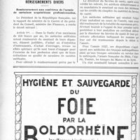 3175 - Page 2888-XLIV - A travers l’officiel. Honoraires des experts en Algérie / Renseignements divers. Remboursement aux confrères de l’armée de certaines acquisitions professionnelles
