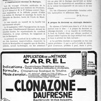 3176 - Page XLV-2889 - Renseignements divers. Remboursement aux confrères de l’armée de certaines acquisitions professionnelles / Inauguration du buste de Théophile de Bordeu à l’établissement thermal de Barèges / A propos du doctorat en chirurgie dentaire
