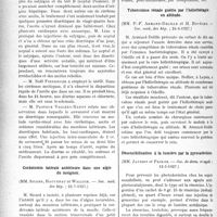 3211 - Page 2920 - Partie scientifique. L’Actualité Scientifique. Les Sociétés Savantes. Paris. Nouveaux diurétiques mercuriels, (Soc. méd. des hôp. ; 22-7-1927) / Cordotomie latérale antérieure dans une algie du moignon, (Soc. méd. des hôp. ; 22-7-1927) / Tuberculose rénale guérie par l’héliothérapie en altitude, (Soc. méd. des hôp. ; 24-6-1927) / Désensibilisation à la lumière par la pyrocatéchine, (Soc. de demi. et syph. ; 12-5-1927)