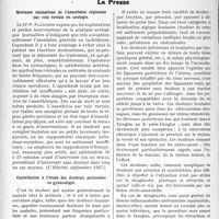 3271 - Page 2980 - Partie scientifique. Travaux Originaux. Accident du travail. Injection de sérum antitétanique. Arthralgies sériques, Tumeur blanche du poignet consécutive / L’actualité Scientifique. La Presse. Quelques indications de l’anesthésie régionale par voie rectale en urologie [(L’Hôpital, septembre 1927)] / Contribution à l’étude des douleurs pelviennes en gynécologie [(Lyon médical, 20 mars 1927)]