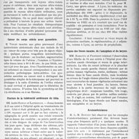 3276 - Page 2985 - Partie scientifique. L’actualité Scientifique. Les Sociétés Savantes. Lyon. Société nationale de médecine et des sciences médicales. Phlegmon diffus gangreneux de la région sous-maxillaire / Transparence de la peau humaine aux rayons ultra-violets / Cancer du corps utérin avec pyométrie / Fracture de la tubérosité antérieure du tibia / A propos de la lutte contre les maladies vénériennes / Lupus des fosses nasales, de l’amygdale et du larynx / Arsénorésistance / Abcès cérébral d’origine otique