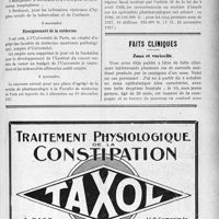 3320 - Page XI-3029 - A travers l’officiel. Assistance publique / Brevet d’infirmières / Enseignement de la médecine / Réponses des Ministres aux questions des Parlementaires. Produit de la taxe sur les spécialités pharmaceutiques / Faits cliniques. Zona et varicelle