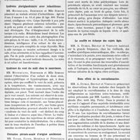 3342 - Page 3051 - Partie scientifique. L’Actualité Scientifique. Les Sociétés Savantes. Lyon. Société médicale des hôpitaux. Pyopneumothorax enkysté. Calcification pleurale / Syndrome pluriglandulaire avec infantilisme / Syndrome du vent du midi chez le nourrisson / Ulcération périnéo-anale d’origine amibienne / Reins polykystiques / Le souffle en écharpe des sujets âgés / Bons effets de la convallamarine