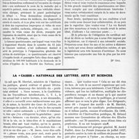 3356 - Page 3065 - Partie professionnelle, Hygiène, Assistance, Mutualité, Intérêts corporatifs, Variétés. Travaux Originaux. Mutualité familiale. Certifications des causes des décès et secret professionnel. Réponse du Dr. Ott au Docteur Paul Boudin / La « caisse a nationale des lettres arts et sciences [Dr. Ott, Dr. Foveau De Courmelles]