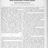3360 - Page 3069 - Partie professionnelle, Hygiène, Assistance, Mutualité, Intérêts corporatifs, Variétés. Travaux Originaux. Variétés biologiques. La vision des Poissons [J. Noir] / Comptes rendus, documents, pièces officielles.... Office international d’hygiène publique. Comité international permanent, Compte rendu de la session extraordinaire d'avril-mai 1927