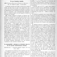 3405 - Page 3112 - Partie scientifique. L’Actualité Scientifique. Les Sociétés Savantes. Paris. Hypertension paroxystique guérie par la radiothérapie de la région surrénale, (Soc, méd. des hôp. ; 22-7-1927) / Un cas d’amnésie retardée, (Soc. de médecine légale ; 13-12-1926) / La responsabilité judiciaire du chirurgien dans les cas de syncope chloroformique mortelle, (Société, de médecine légale ; 10-1 et 14-3, 1927)
