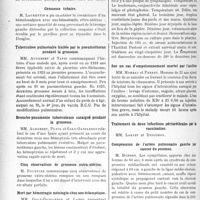 3409 - Page 3116 - Partie scientifique. L’Actualité Scientifique. Les Sociétés Savantes. Toulouse. Société d'obstétrique et de gynécologie. Grossesse quadri gémellaire / Grossesse tubaire / Tuberculose pulmonaire traitée par le pneumothorax pendant la grossesse / Broncho-pneumonie tuberculeuse suraiguë pendant la grossesse / Cinq observations de grossesse extra-utérine / Mort par hémorragie méningée chez une éclamptique / Saint-Germain-en-Laye. Société médico-chirurgicale de la région de Saint Germain-en-Laye. Streptococcie grave consécutive à une injection de cacodylate de soude / Sur un cas d’empoisonnement mortel par l’aniline / Traitement de deux infections périuréthrales par la vaccination / Compression de l’artère pulmonaire gauche par cancer du poumon / Péricardite sèche d’apparence primitive avec début à forme d’angor pectoris